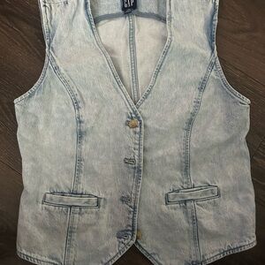 GAP Faded Blue Denim Vest